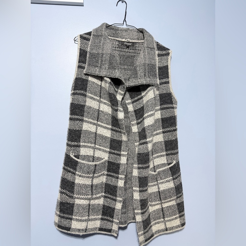 Papa Vancouver Plaid knit Sleeveless Vest